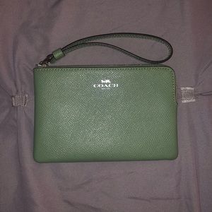 Brand New Green Coach Clutch!
